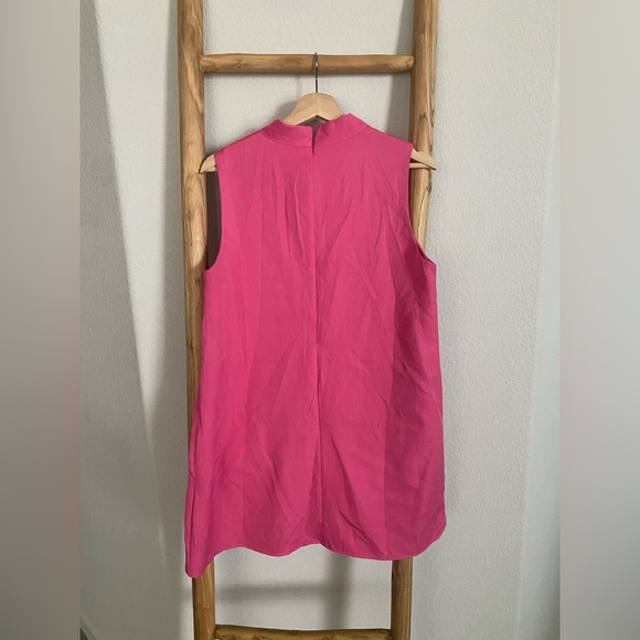 Hot Pink High Neck Mini Dress - L - Picture 2 of 2